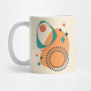 Abstract Mid Century Modern 14 Charcoal, Teal and Orange Mug